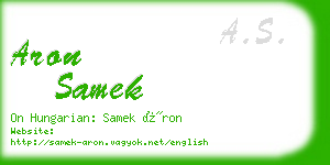 aron samek business card